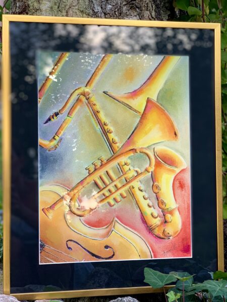 Jazzå! 42*52 cm med ram, 800 kr